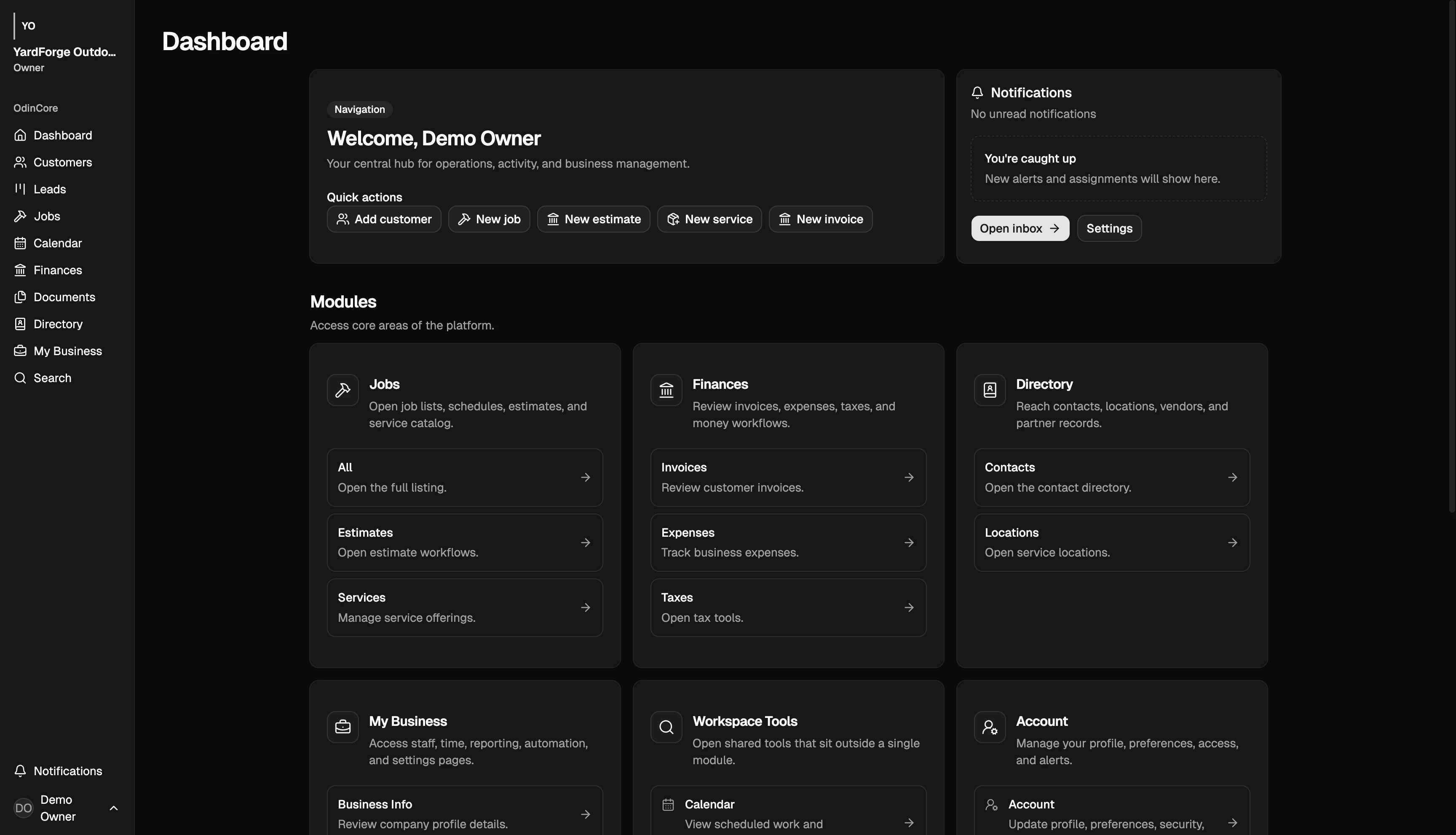 OdinCore interface supporting