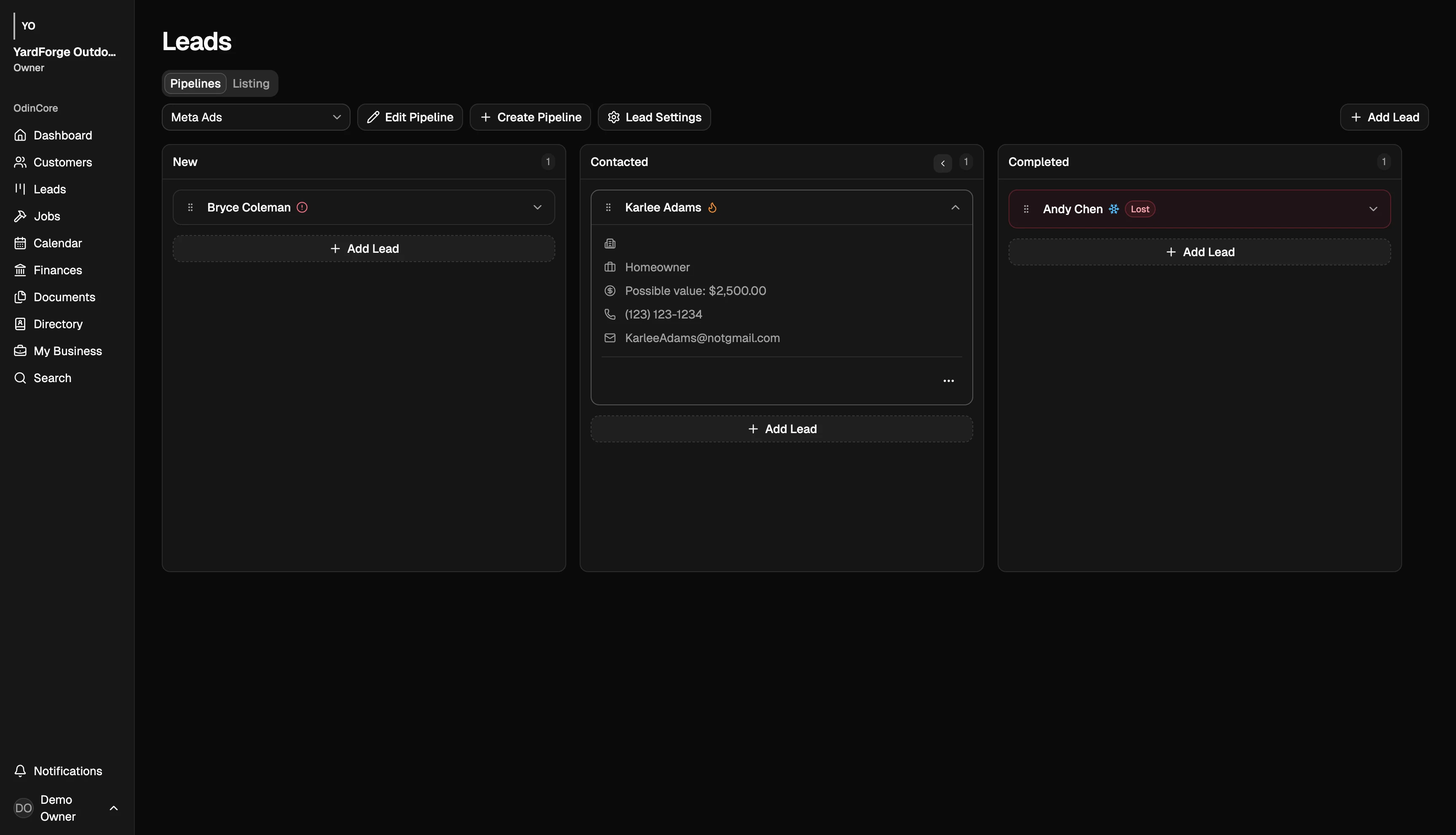 OdinCore interface supporting
