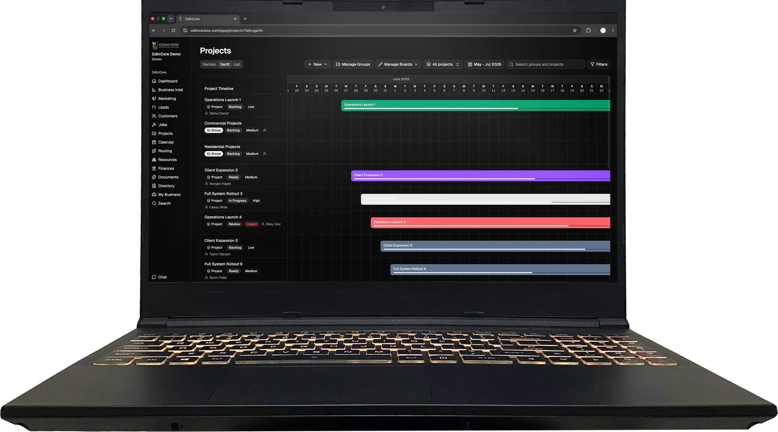 OdinCore interface supporting